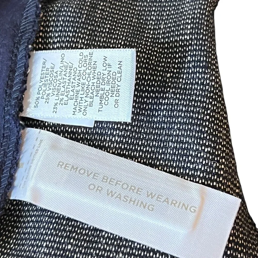 Ann Taylor Loft Marisa Trousers 8T Gray Black Weave Wide Leg Pockets Career Pant - Picture 10 of 15